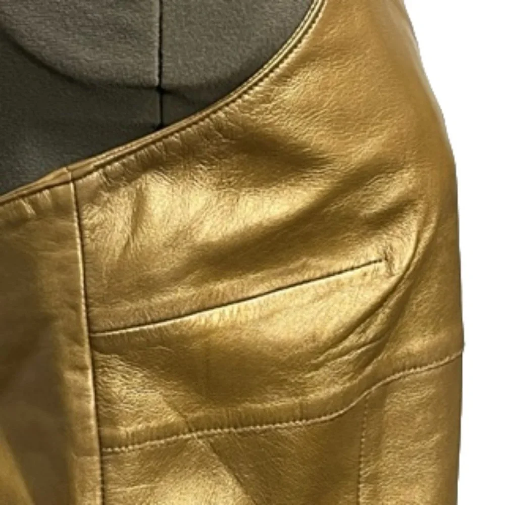 MARGARET GODFREY Gold Soft Leather Fully Lined Camisole NWT - Picture 12 of 16